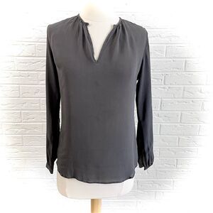 Nili Lotan Gray Silk Blouse Size XS